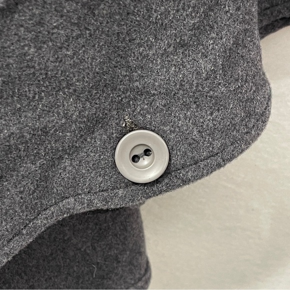 Jimmy Hourihan Women's Wool And Cashmere Cape Two Tone Grey Surpiqure Stitching - Picture 4 of 9